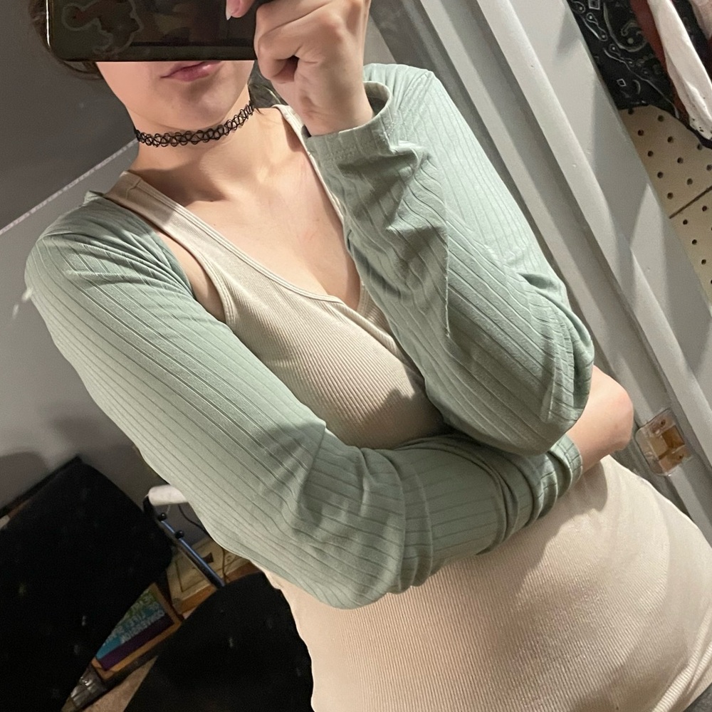 sage shrug cardigan